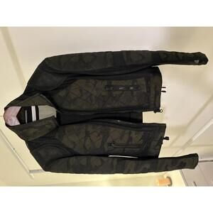 Blanc Noir Camo Mesh Moto Jacket Olive Camo